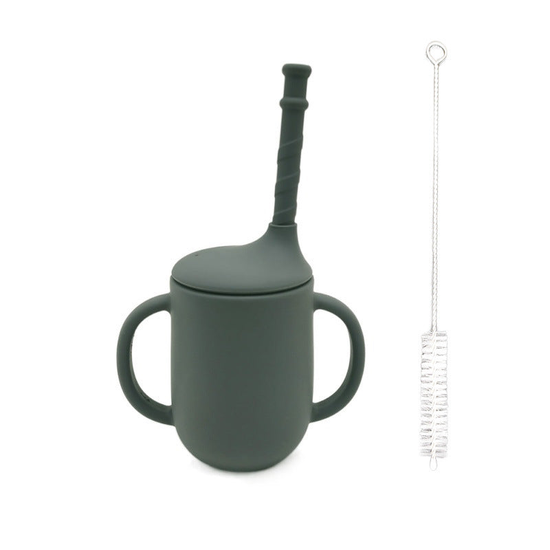 Gobelet d'apprentissage incassable SipSafe™ en silicone avec paille (sans BPA)