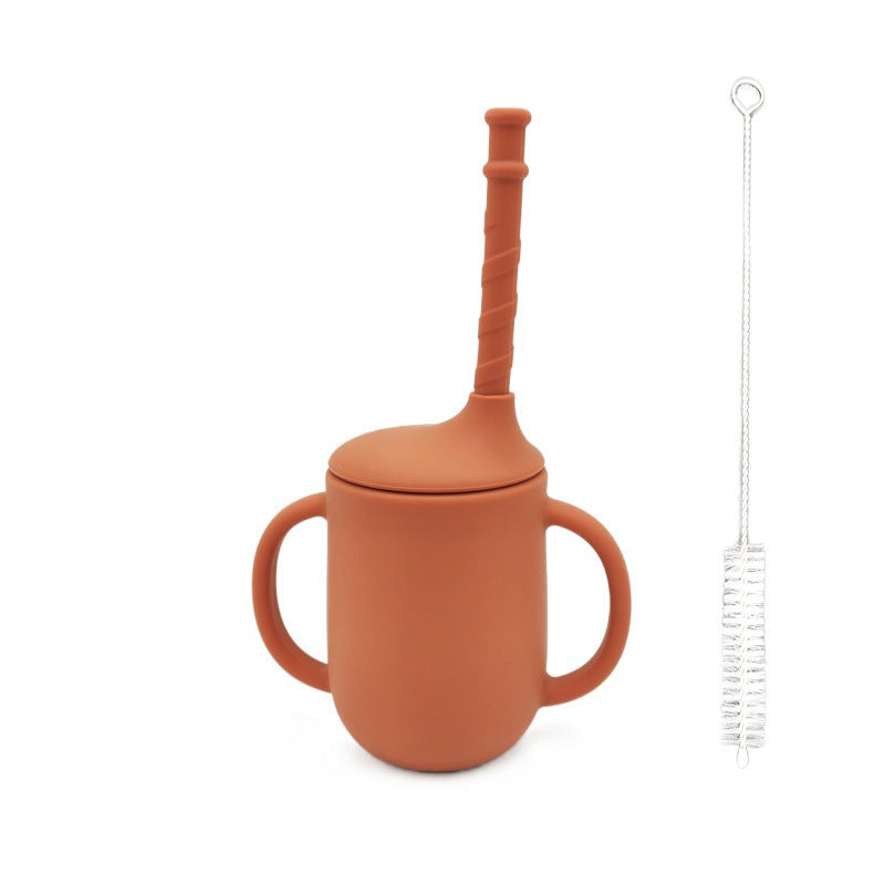 Gobelet d'apprentissage incassable SipSafe™ en silicone avec paille (sans BPA)