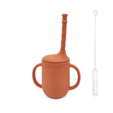 Gobelet d'apprentissage incassable SipSafe™ en silicone avec paille (sans BPA)