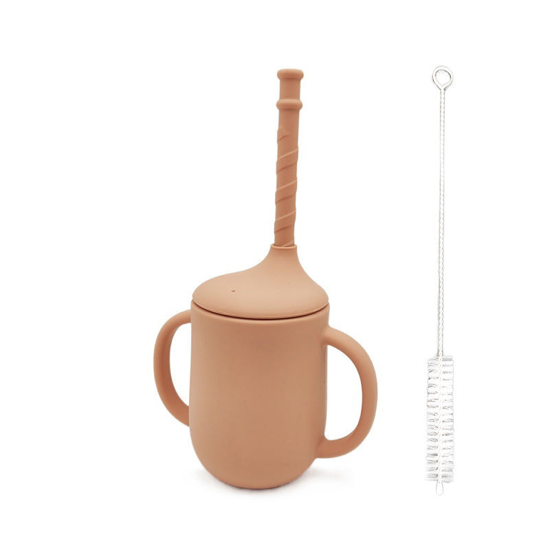 Gobelet d'apprentissage incassable SipSafe™ en silicone avec paille (sans BPA)