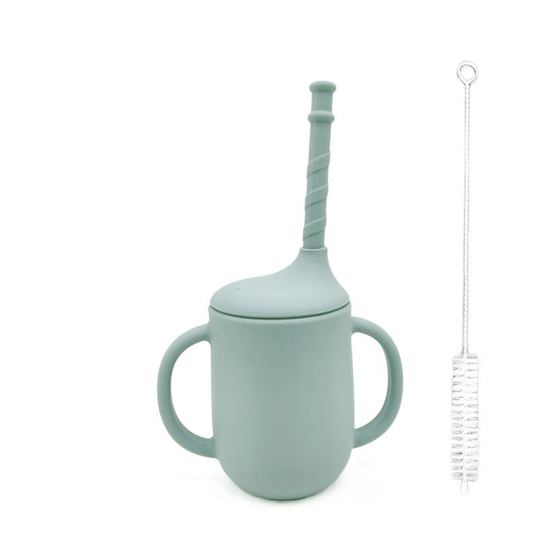 Gobelet d'apprentissage incassable SipSafe™ en silicone avec paille (sans BPA)