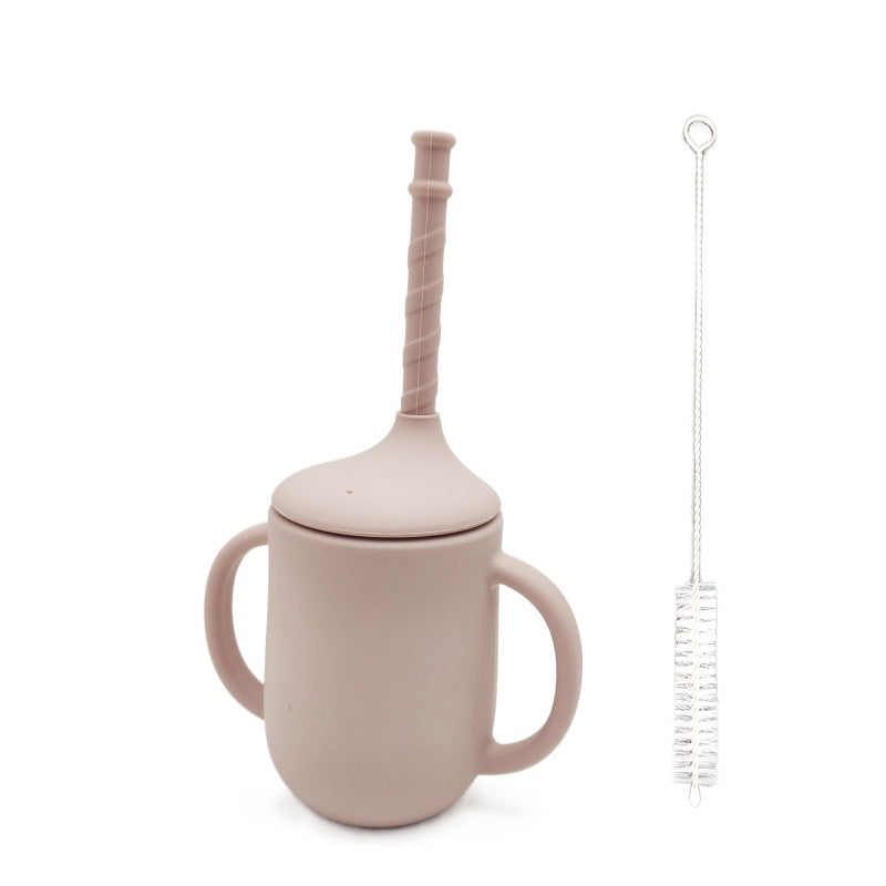 Gobelet d'apprentissage incassable SipSafe™ en silicone avec paille (sans BPA)