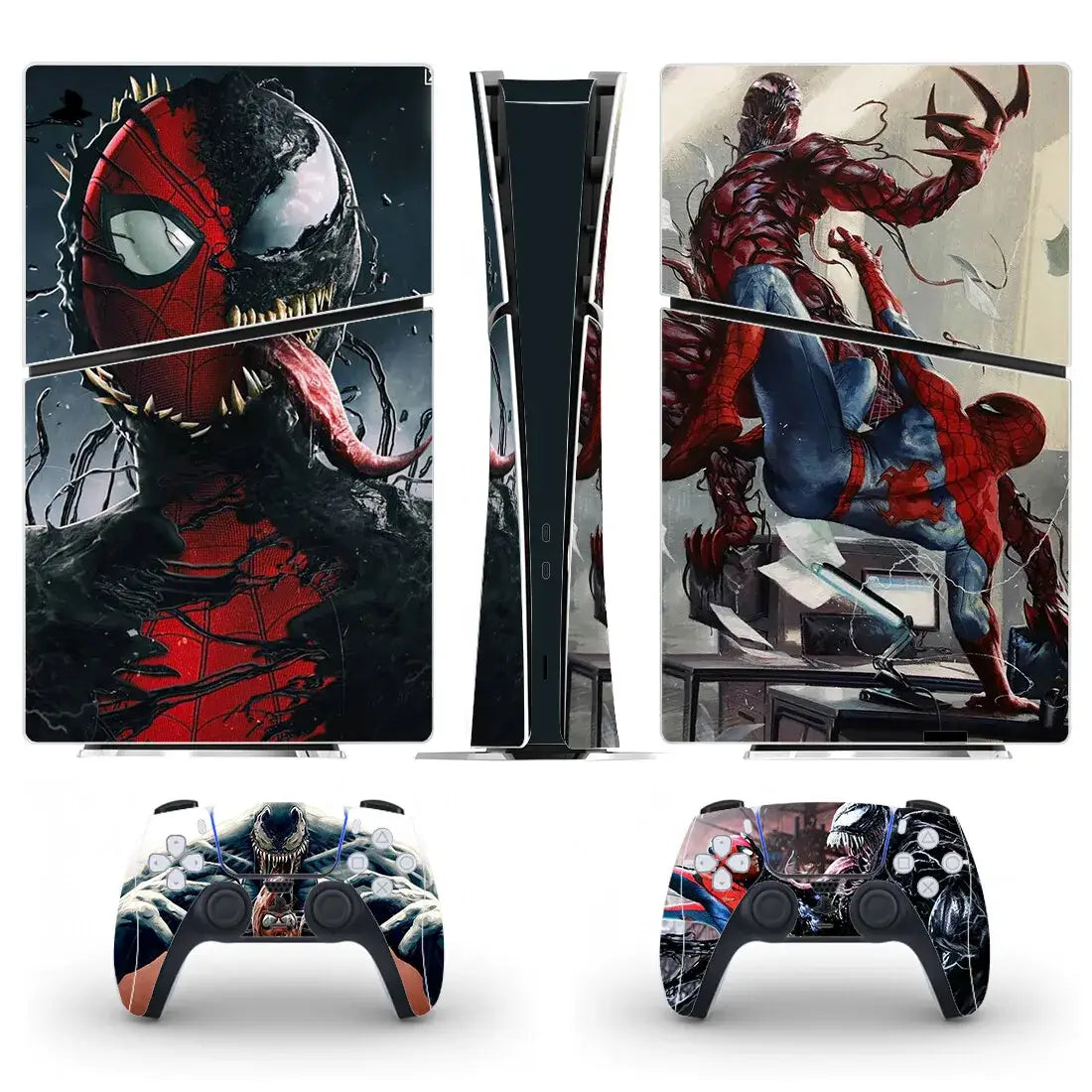 Console PS5 Slim Digital et manettes avec skins Thème Spider-Man