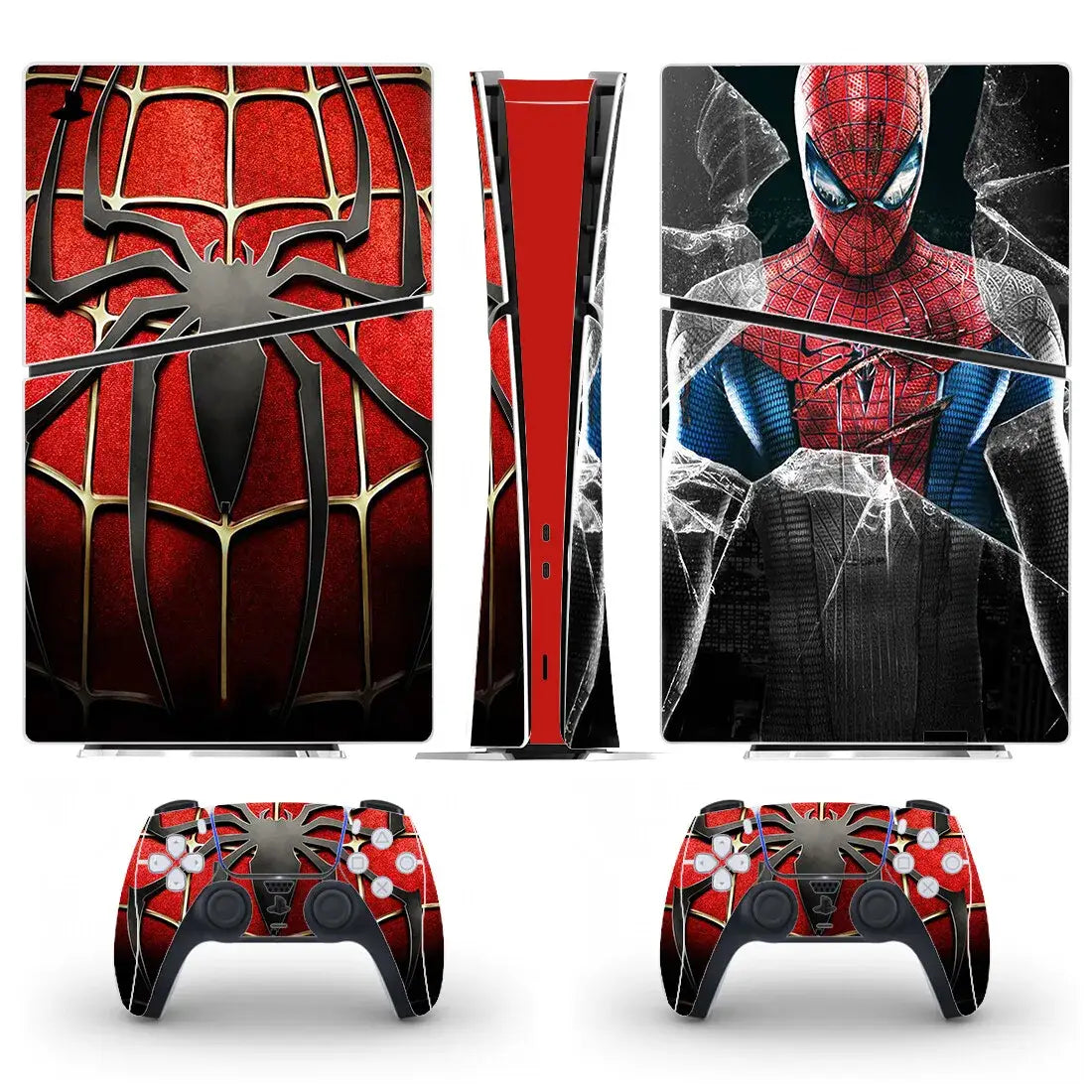Skin PS5 Slim Digital Spiderman console et manettes aux couleurs de Spider-Man