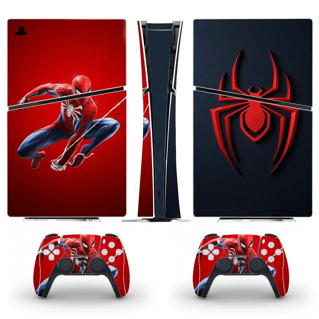Console et manettes PS5 Slim Digital Spider-Man en skin personnalisé