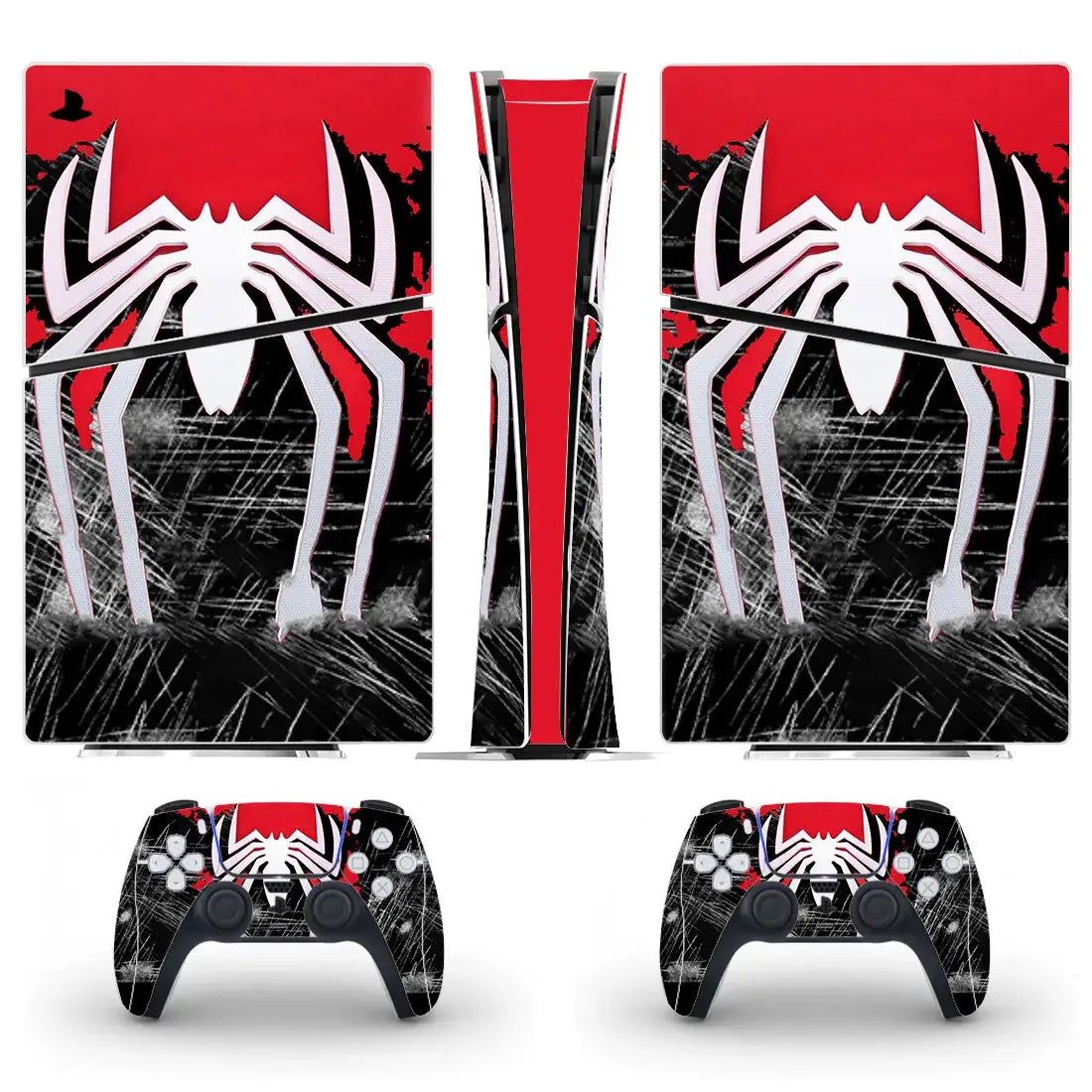 Skin PS5 Slim Digital Spiderman sur console et manettes PlayStation 5 Slim