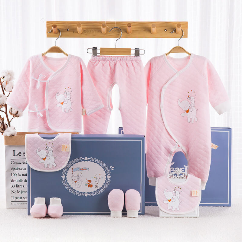 Set di Benvenuto in Puro Cotone per Neonato (Confezione Regalo 22 Pezzi)