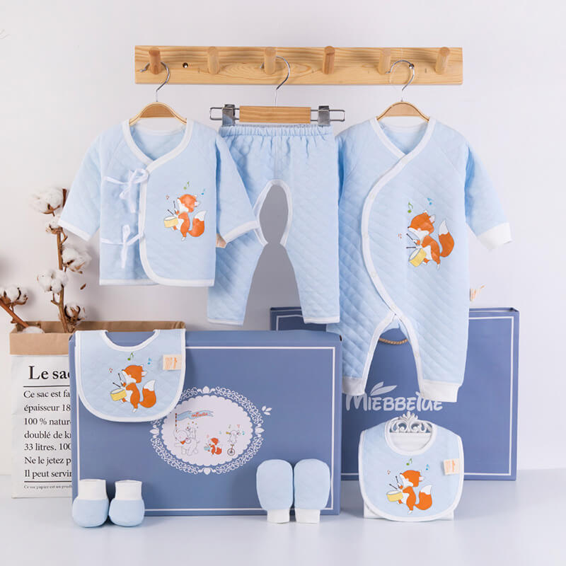 Set di Benvenuto in Puro Cotone per Neonato (Confezione Regalo 22 Pezzi)