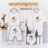 Set di Benvenuto in Puro Cotone per Neonato (Confezione Regalo 22 Pezzi)