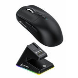 Souris pc gaming requin noire ergonomique avec molette argentée et technologie sans fil 26000 dpi pour pc portable