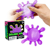Balle anti-stress splash splatoon violette translucide en matière souple et brillante, idéale magasins de jouets et déguisement carnaval