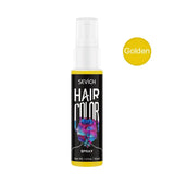 Spray coloration temporaire cheveux enjouet couleur gold dans un flacon noir et jaune avec embout blanc