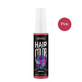 Spray coloration temporaire cheveux enjouet pink sevich en bouteille noire et blanche avec accents roses vifs