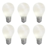 Six ampoules lumineuses en maltose en verre dépoli avec base métallique idéales pour magasins de jouets et déguisement carnaval