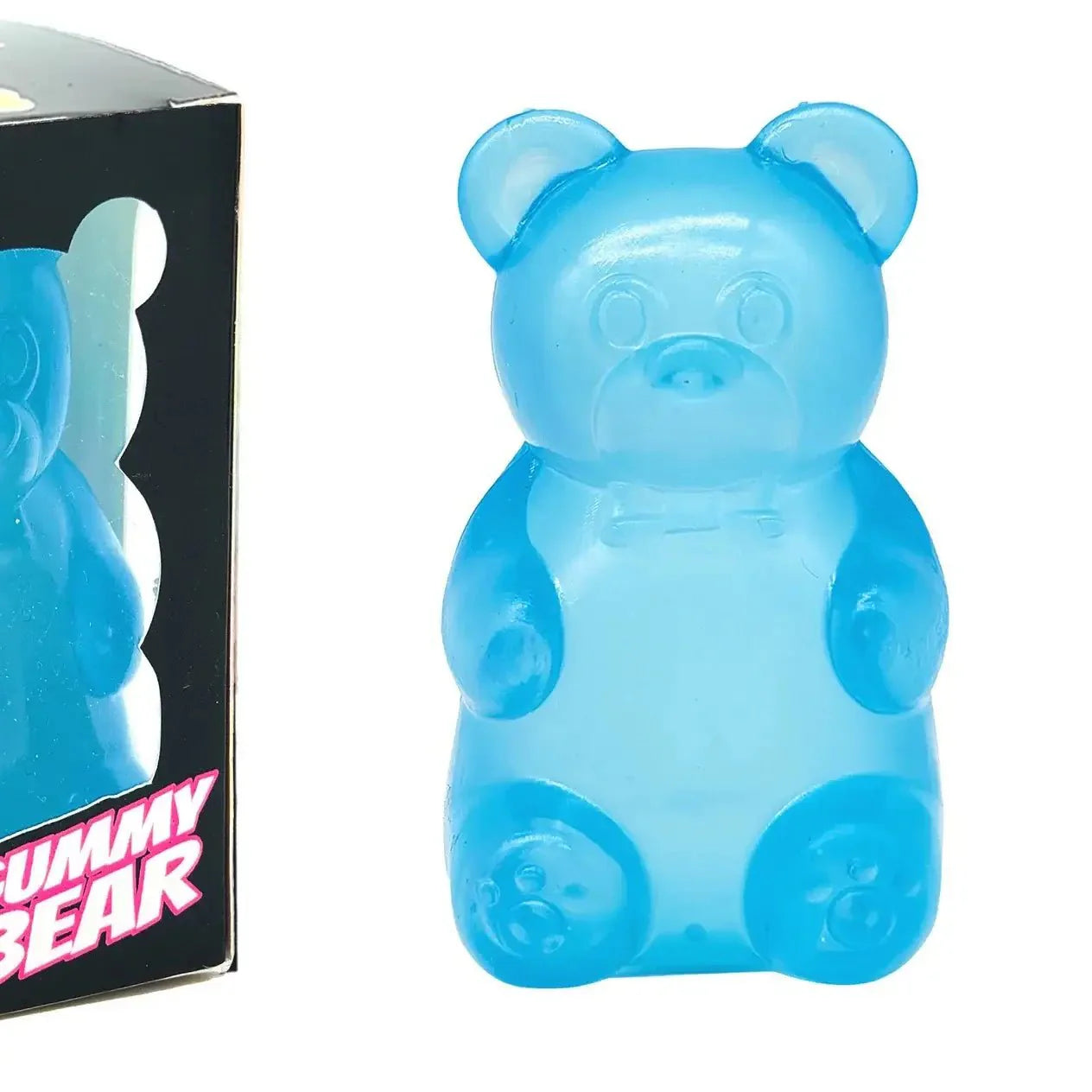 Figurine bonbon ourson anti-stress translucide bleue en forme de gummy bear squishy bonbon ourson moelleux