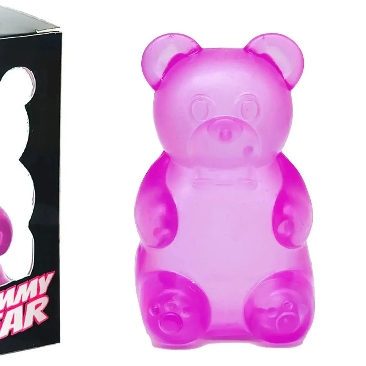 Squishy bonbon ourson moelleux translucide rose avec finition brillante en gelée pour soulager le stress
