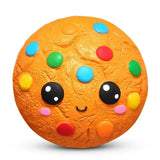 Cookie anti-stress orange rond avec points de bonbons colorés et yeux noirs mignons jouet anti-stress réaliste