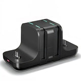 Station de charge joy-con nintendo switch en plastique noir avec led verte et port usb-c pour charge manette joy-con nintendo
