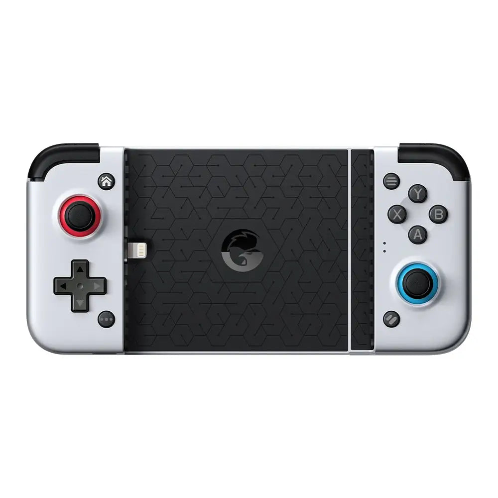 Manette de jeu gamesir x2 pro xbox portable argent et noir avec sticks analogiques rouge et bleu surface grip texturée