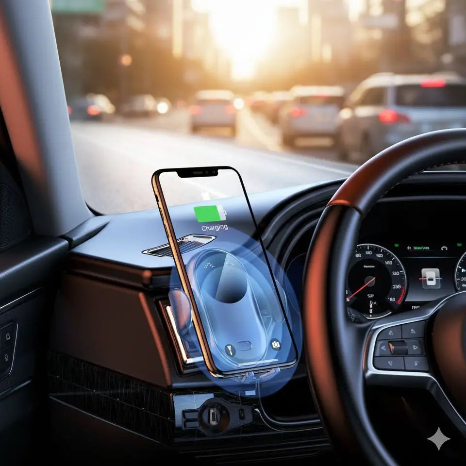 Wireless car charger smartphone holder