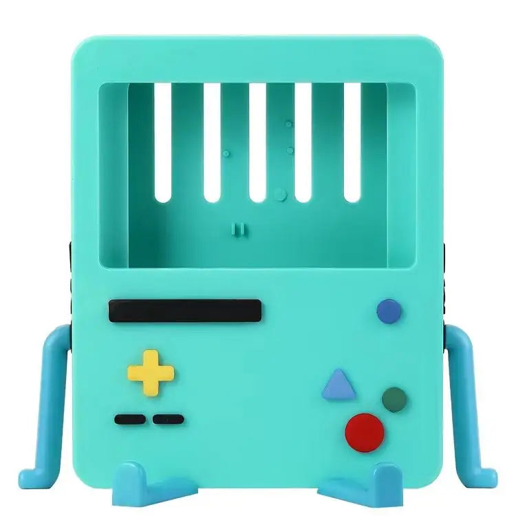 Support dock bmo teal pour nintendo switch rangez avec boutons colorés et jambes ludiques style dessins animés