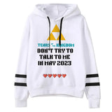 Sweat à capuche zelda tears blanc avec emblème triforce jaune texte teal noir et cœurs rouges pixels pour femmes