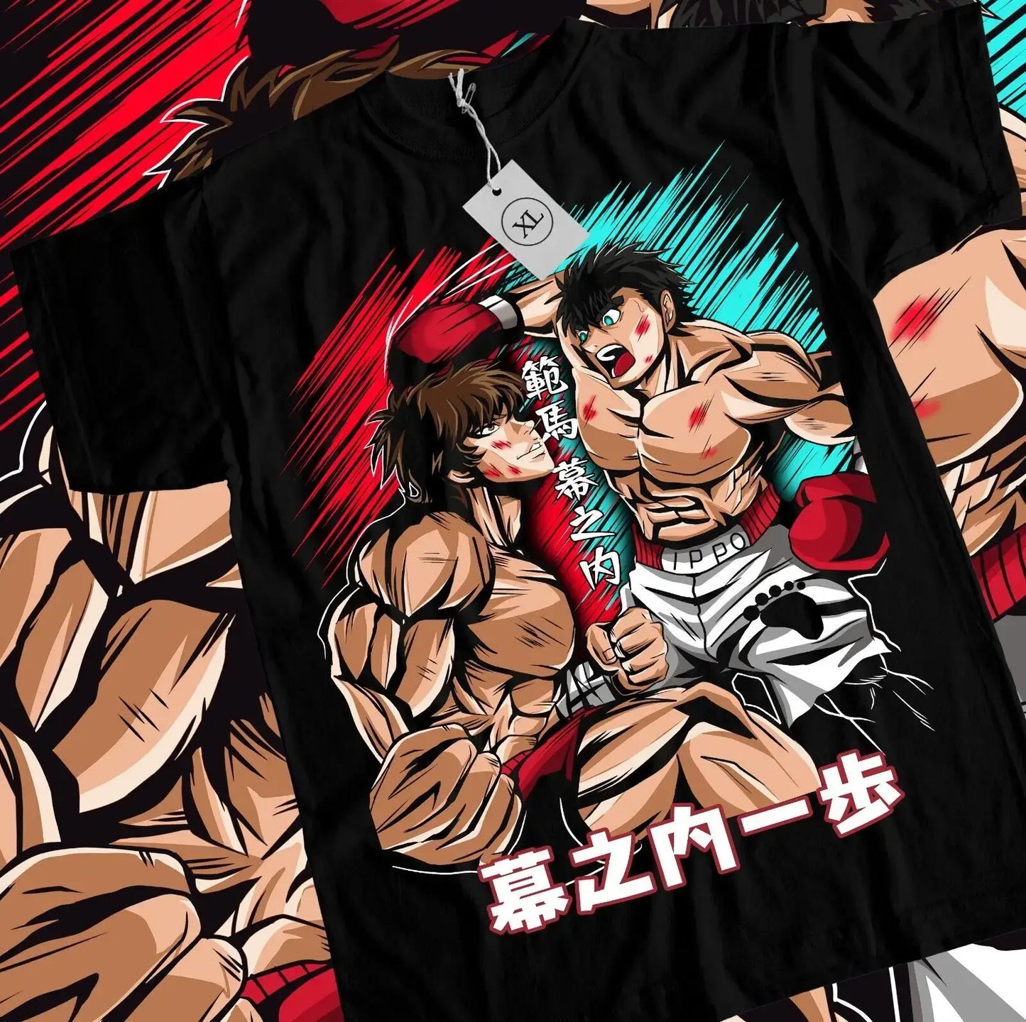 Anime T-shirt Ippo Vs Baki Boxing Gym