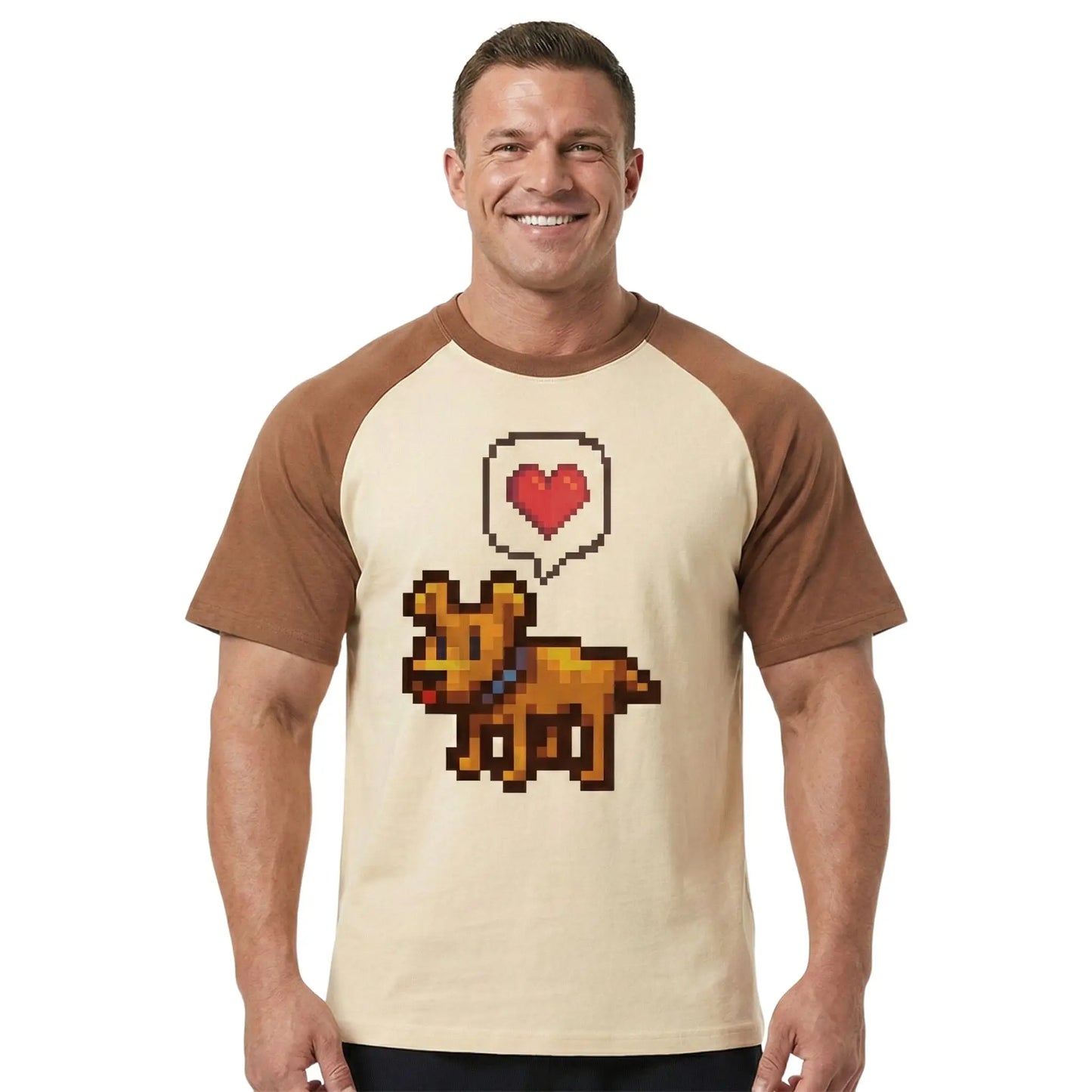 Pixel Heart Dog T-shirt