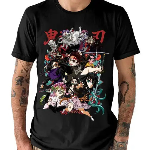 T-shirt Cotton Anime Demon Slayer Team