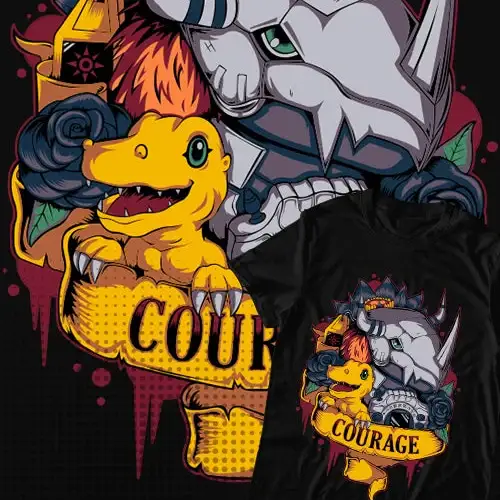 Anime Digimon Courage Cotton T-Shirt