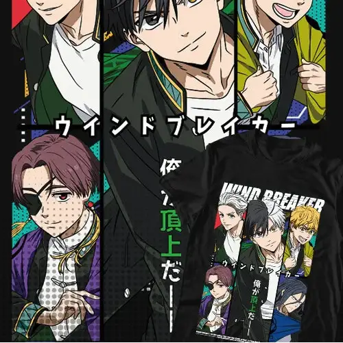 Anime Windbreaker Cotton T-shirt
