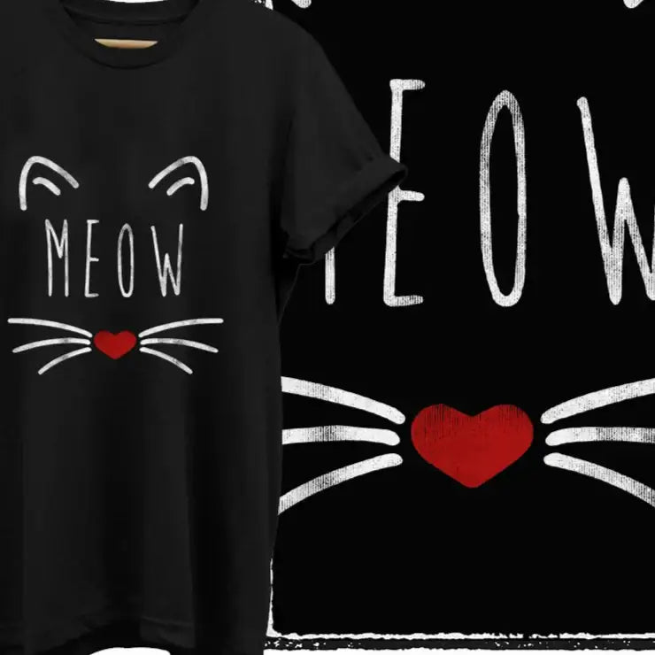 Cotton T-Shirt Cat Heart