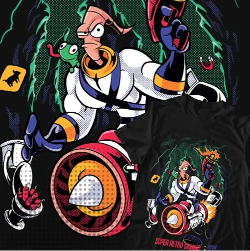 Earthworm Jim Video Game Cotton T-Shirt