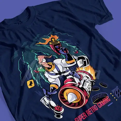 Earthworm Jim Video Game Cotton T-Shirt