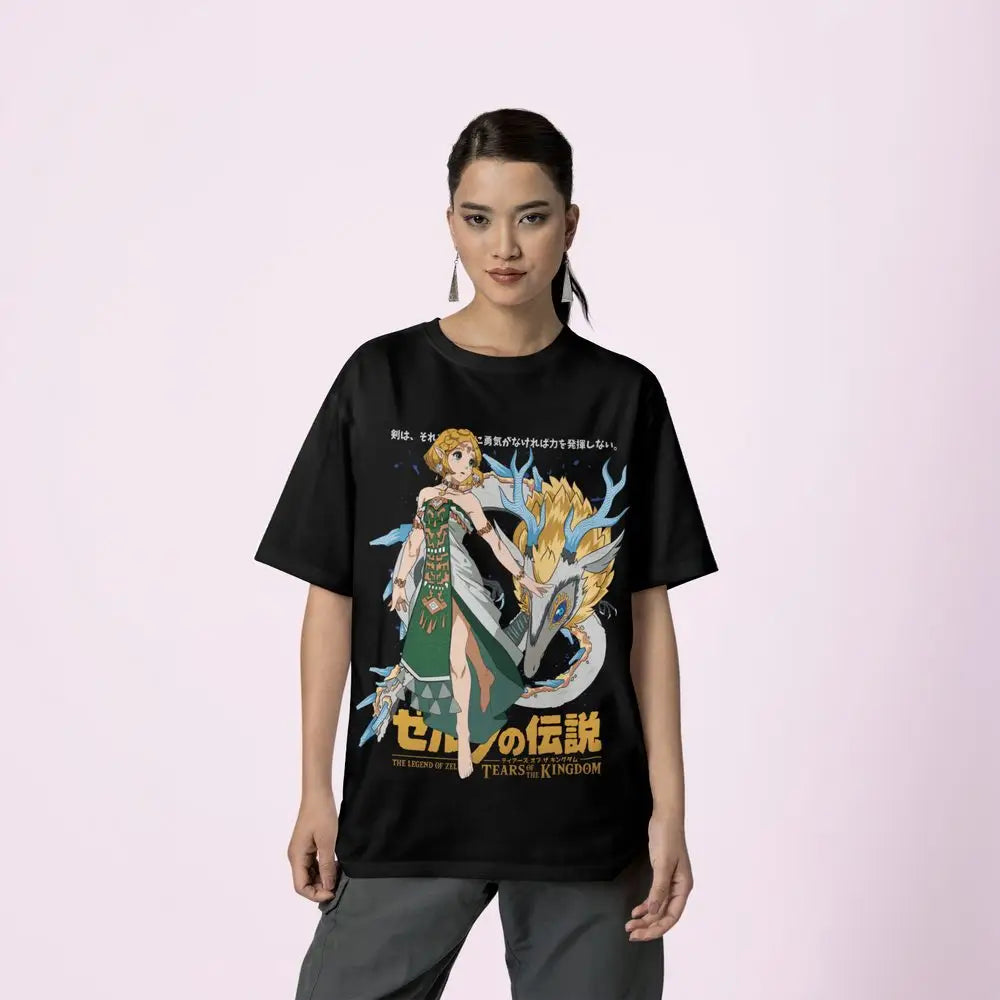 Legend of Zelda Princess and Dragon Cotton T-Shirt