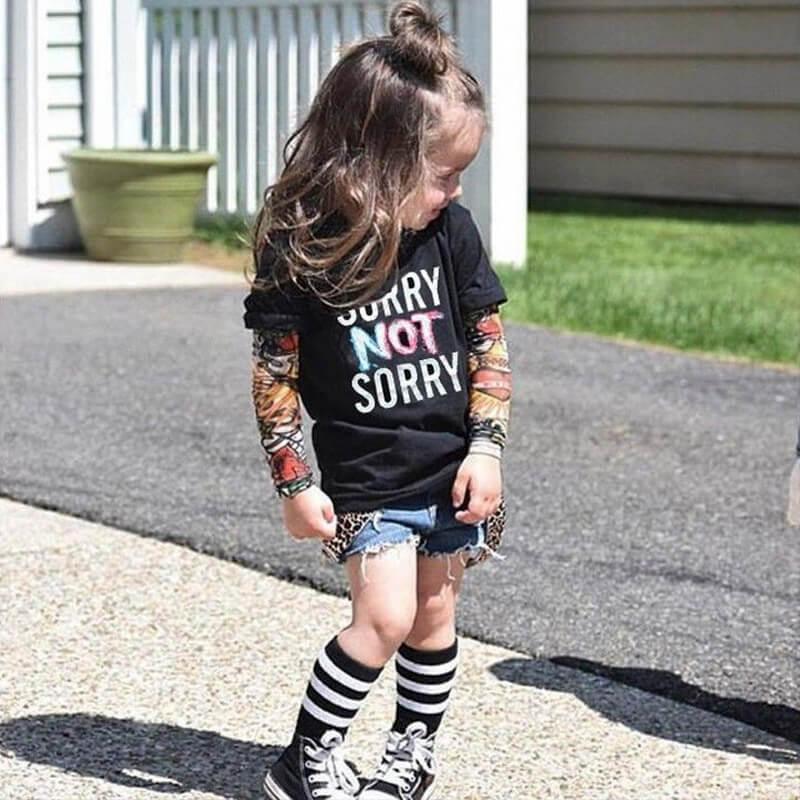 Maglietta a maniche lunghe effetto tatuaggio per bambino