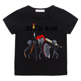 T-shirt enfant stick war noir avec imprimé graphique de guerriers stick war legacy sur le devant
