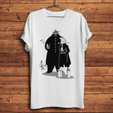 T-shirt fullmetal alchemist blanc en polyester léger avec illustration saisissante alphonse elric et personnages attack on titan