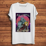 T-shirt fullmetal alchemist blanc avec illustration saisissante d alphonse elric en polyester léger alchemist