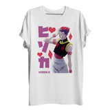 T-shirt hunter x hunter hisoka en coton blanc avec graphique vibrant de hisoka pour un confort optimal