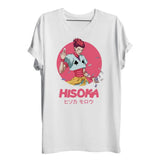 T-shirt hunter x hunter hisoka en coton blanc avec un graphisme rose vif de hisoka morow pour un confort optimal