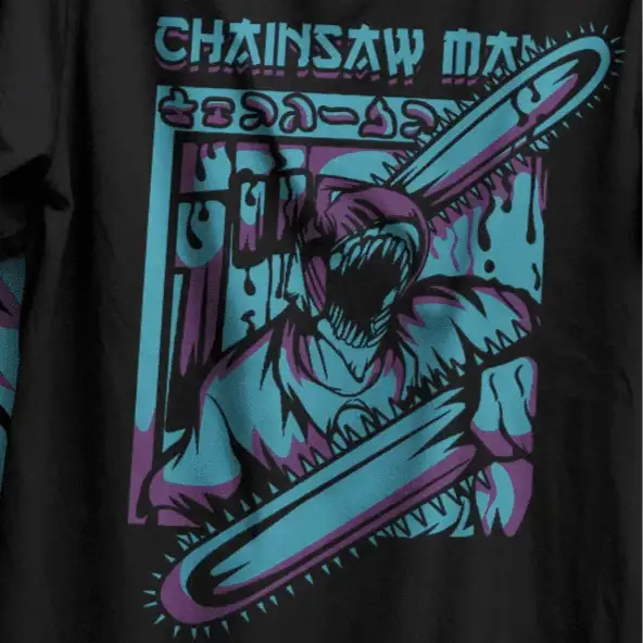Black Anime Chainsaw Man T-Shirt