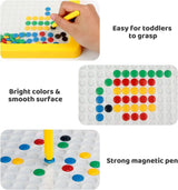 Magnetic drawing board with pen and beads