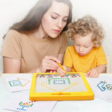 Magnetic drawing board with pen and beads