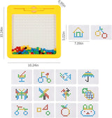 Magnetic drawing board with pen and beads