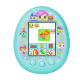 Tamagotchi electronique jouet interactif turquoise avec ecran couleur et coque plastique arrondie ornee de stickers animaux