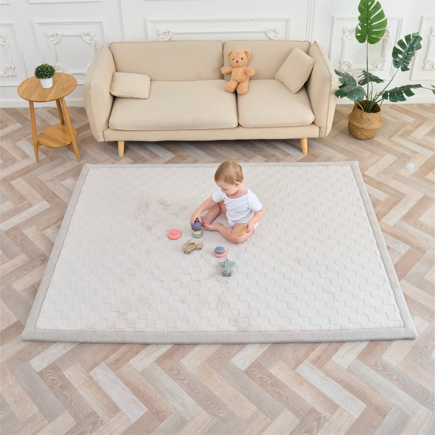 Tapis COCOON PLUS#couleur_beige-damier