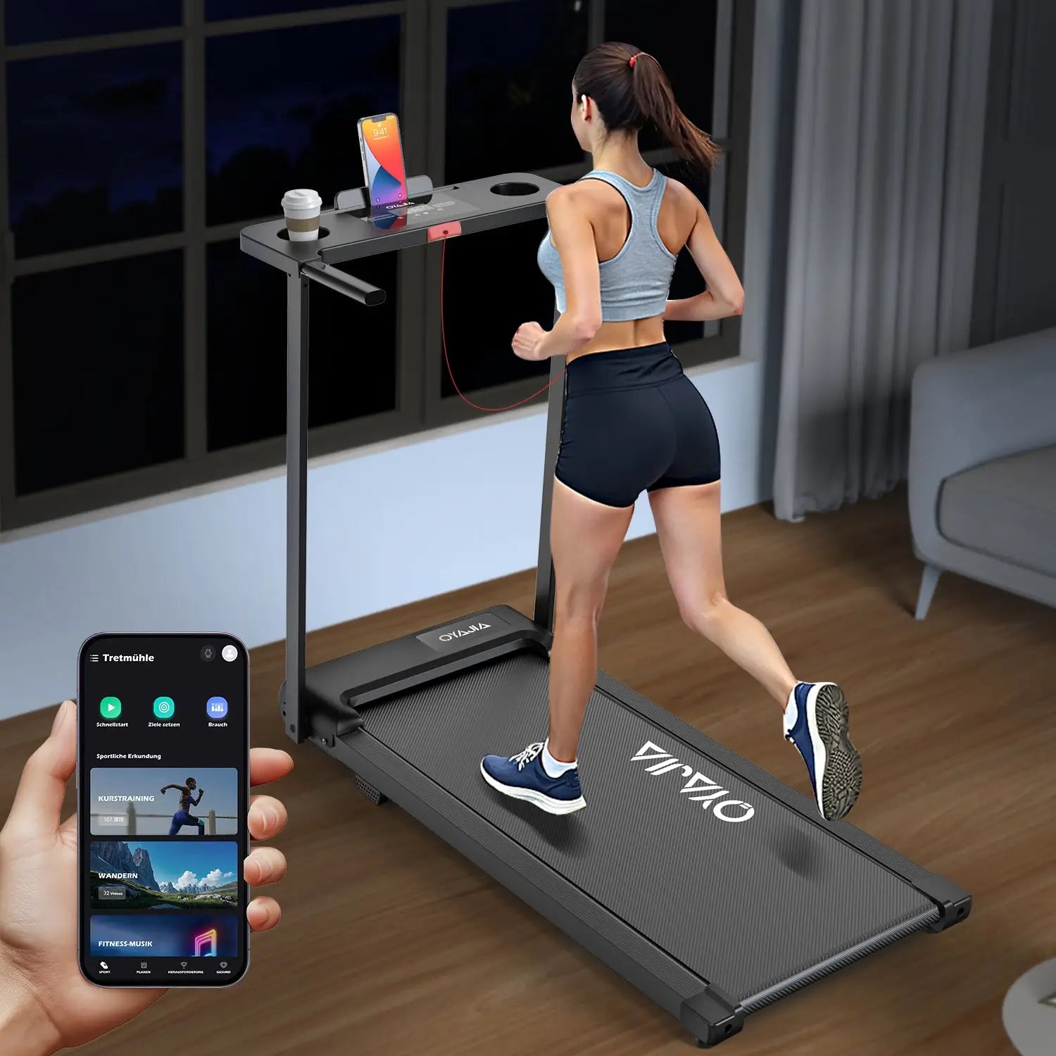 Home Treadmill with Safety Handles