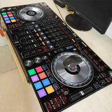 Tapis de souris gamer xl platine marque twtowo en tissu anti-salissures noir avec jog wheels argentés et pads colorés
