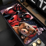 Tapis de souris xxl marvel deadpool rouge et noir avec design peluche us texture detailed pour stabilité parfaite